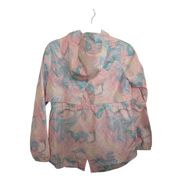 Champion C9 Rain Jacket Girls L Iridescent Bubble Print Swirl Zip Pocket - Picture 3 of 8